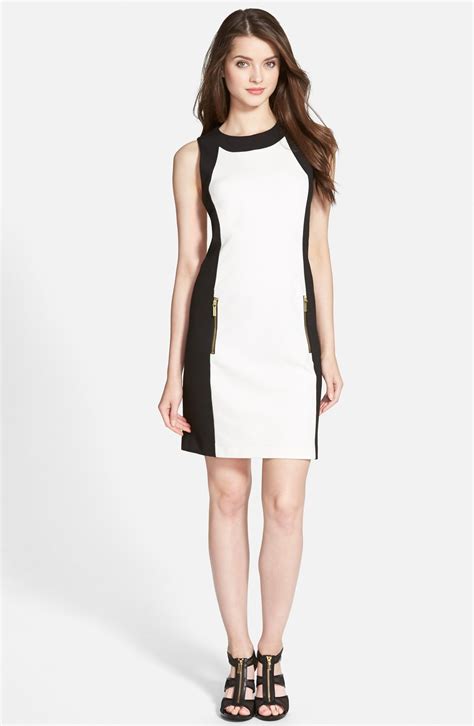 michael kors color block dress|Michael Kors sleeveless maxi dress.